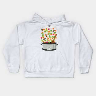 Flying Vegetable Explosion Kids Hoodie